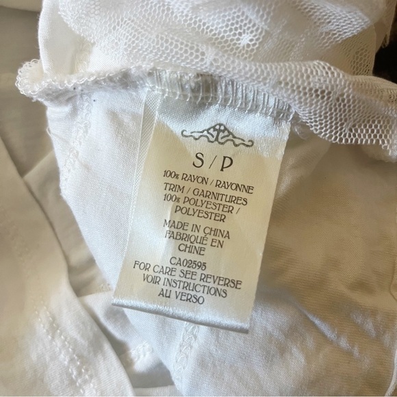 Temperance White Lace Tiered Ruffle Tank Top Bra Strap Adjustable Women’s Small - Picture 9 of 10